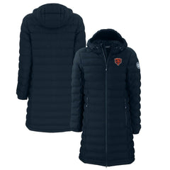 Chicago Bears Cutter & Buck Women's Throwback Logo Mission Ridge Repreve Eco Insulated Full-Zip Puffer Jacket Navy
