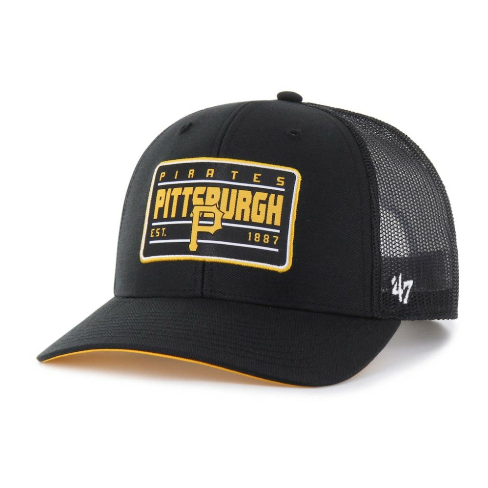 Pittsburgh Pirates '47 Hardline Trucker Adjustable Hat - Black - 47 brand Lifestyle
