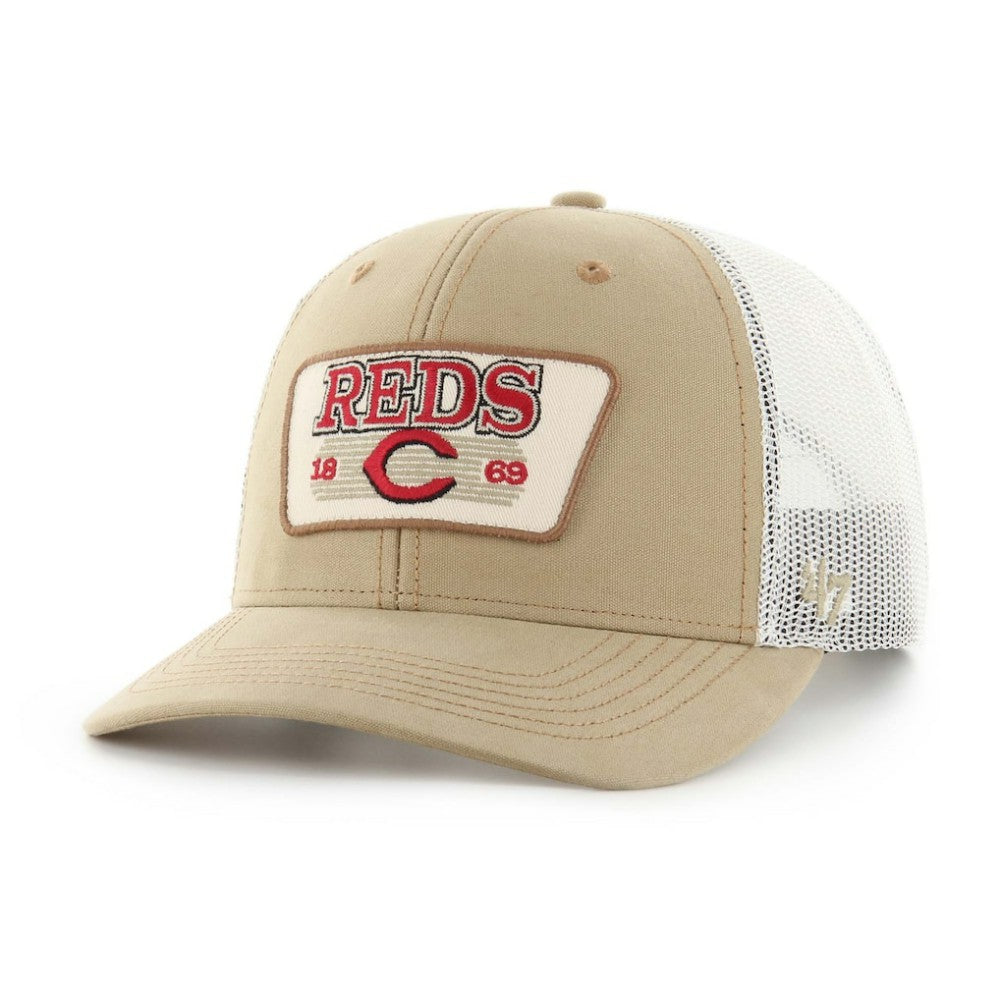 Cincinnati Reds '47 Ridgewood Trucker Adjustable Hats - Khaki - 47 brand Sale