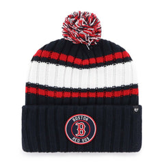 Boston Red Sox '47 Plateau Cuffed Knit Hat with Pom - Navy - 47 brand Lifestyle