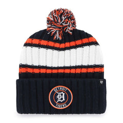 Detroit Tigers '47 Plateau Cuffed Knit Hat with Pom - Navy - 47 brand Lifestyle