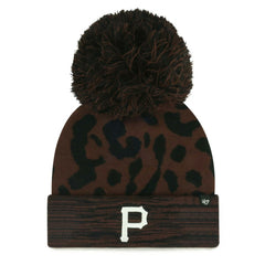 Pittsburgh Pirates '47 Women's Rosette Cuffed Knit Hat with Pom - Brown - 47 brand Lifestyle