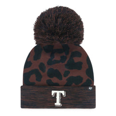 Texas Rangers '47 Women's Rosette Cuffed Knit Hat with Pom - Brown - 47 brand Online