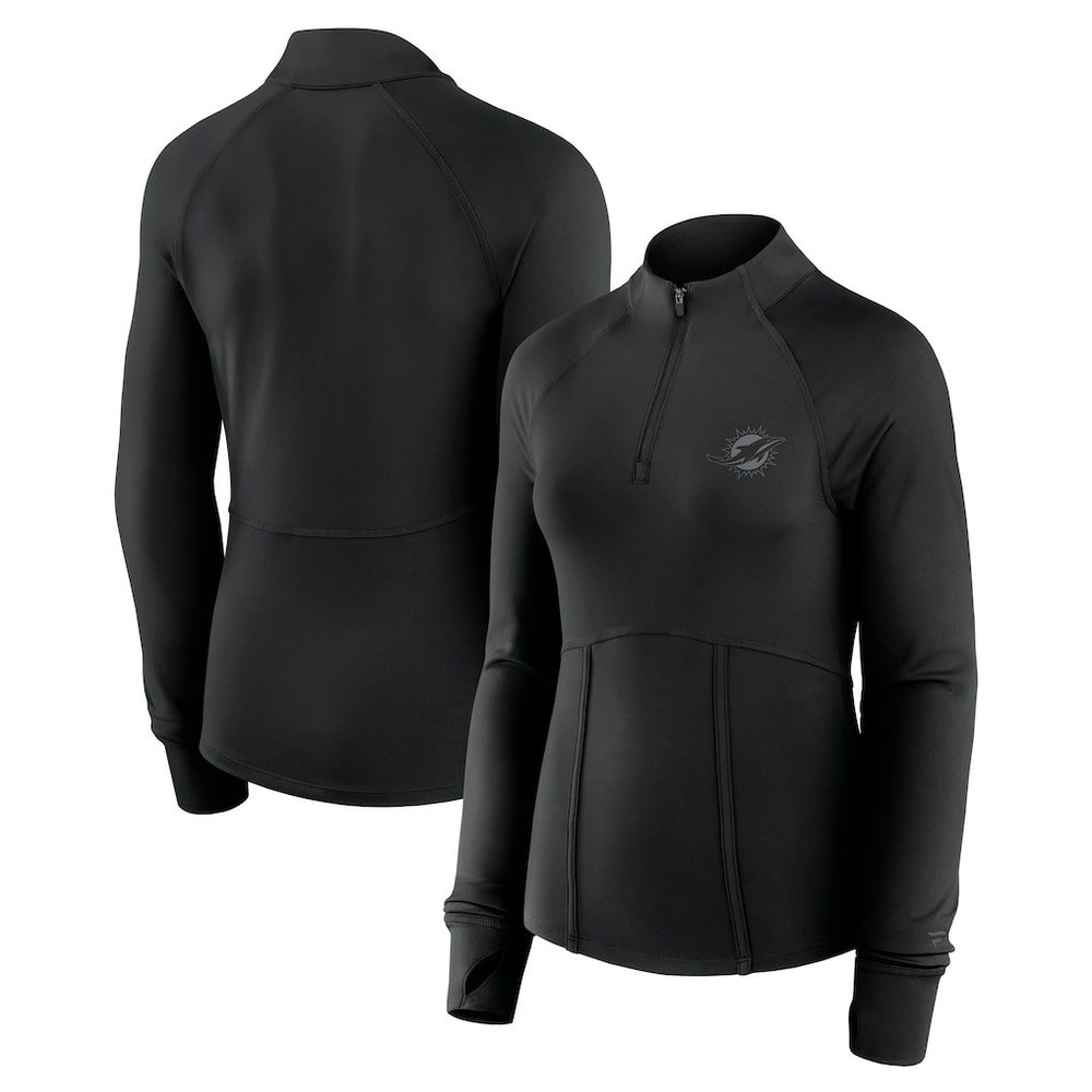 Fanatics Miami Dolphins Women's Elements Quarter-Zip Jacket Black