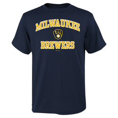 Milwaukee Brewers Youth Heart & Soul T-Shirt - Navy - MLB on Sale