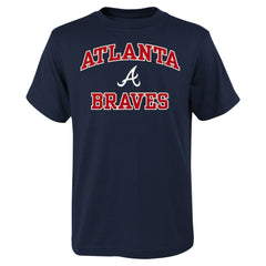 Atlanta Braves Youth Heart & Soul T-Shirt - Navy - MLB Lifestyle