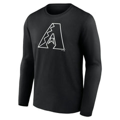 Arizona Diamondbacks Monochrome Personalized Name & Number Long Sleeve T-Shirt - Black - MLB Sale