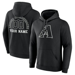 Arizona Diamondbacks Monochrome Personalized Name & Number Pullover Hoodie - Black - MLB Online