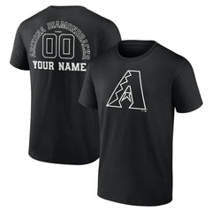 Arizona Diamondbacks Monochrome Personalized Name & Number T-Shirt - Black - MLB on Sale