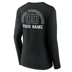 Arizona Diamondbacks Women's Monochrome Personalized Name & Number Long Sleeve V-Neck T-Shirt - Black - MLB on Sale