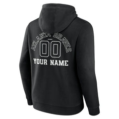 Atlanta Braves Monochrome Personalized Name & Number Pullover Hoodie - Black - MLB Online