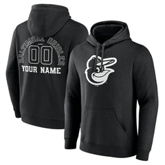 Baltimore Orioles Monochrome Personalized Name & Number Pullover Hoodie - Black - MLB Sale
