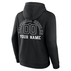Baltimore Orioles Monochrome Personalized Name & Number Pullover Hoodie - Black - MLB Sale