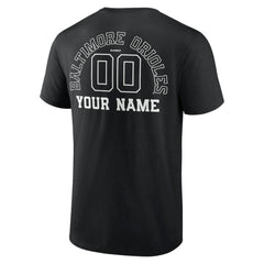 Baltimore Orioles Monochrome Personalized Name & Number T-Shirt - Black - MLB Lifestyle