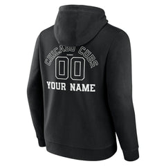 Chicago Cubs Monochrome Personalized Name & Number Pullover Hoodie - Black - MLB Discount