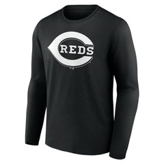 Cincinnati Reds Monochrome Personalized Name & Number Long Sleeve T-Shirt - Black - MLB Online