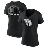Cleveland Guardians Women's Monochrome Personalized Name & Number V-Neck T-Shirt - Black - MLB Lifestyle