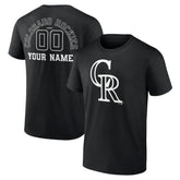Colorado Rockies Monochrome Personalized Name & Number T-Shirt - Black - MLB Online