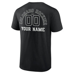 Colorado Rockies Monochrome Personalized Name & Number T-Shirt - Black - MLB Online