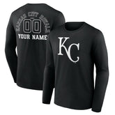 Kansas City Royals Monochrome Personalized Name & Number Long Sleeve T-Shirt - Black - MLB Online