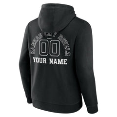 Kansas City Royals Monochrome Personalized Name & Number Pullover Hoodie - Black - MLB Sale