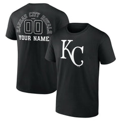 Kansas City Royals Monochrome Personalized Name & Number T-Shirt - Black - MLB Lifestyle