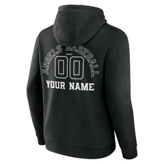 Los Angeles Angels Monochrome Personalized Name & Number Pullover Hoodie - Black - MLB Lifestyle