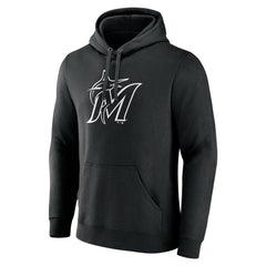 Miami Marlins Monochrome Personalized Name & Number Pullover Hoodie - Black - MLB Online