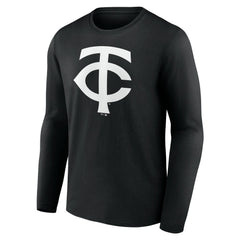 Minnesota Twins Monochrome Personalized Name & Number Long Sleeve T-Shirt - Black - MLB Lifestyle