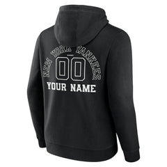 New York Yankees Monochrome Personalized Name & Number Pullover Hoodie - Black - MLB Online