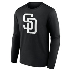 San Diego Padres Monochrome Personalized Name & Number Long Sleeve T-Shirt - Black - MLB Lifestyle