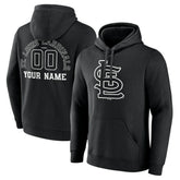 St. Louis Cardinals Monochrome Personalized Name & Number Pullover Hoodie - Black - MLB on Sale
