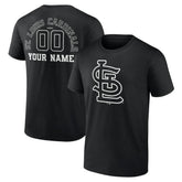 St. Louis Cardinals Monochrome Personalized Name & Number T-Shirt - Black - MLB Online