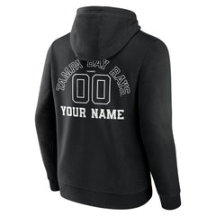 Tampa Bay Rays Monochrome Personalized Name & Number Pullover Hoodie - Black - MLB Lifestyle