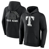 Texas Rangers Monochrome Personalized Name & Number Pullover Hoodie - Black - MLB Sale