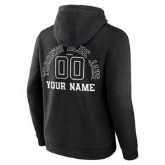 Toronto Blue Jays Monochrome Personalized Name & Number Pullover Hoodie - Black - MLB Sale