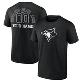 Toronto Blue Jays Monochrome Personalized Name & Number T-Shirt - Black - MLB on Sale