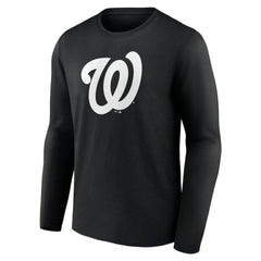 Washington Nationals Monochrome Personalized Name & Number Long Sleeve T-Shirt - Black - MLB on Sale