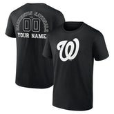 Washington Nationals Monochrome Personalized Name & Number T-Shirt - Black - MLB Discount