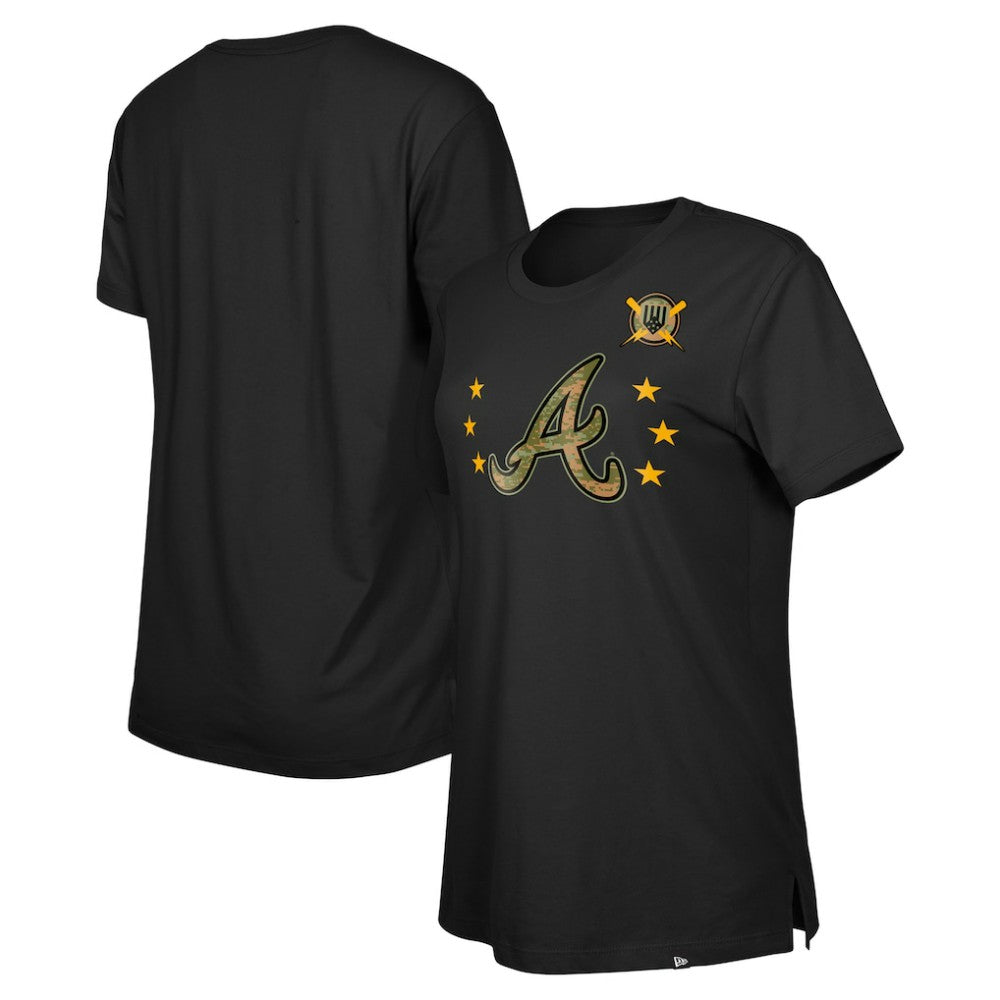 Atlanta Braves New Era Women's Armed Forces Day T-Shirt - Black - New Era Online