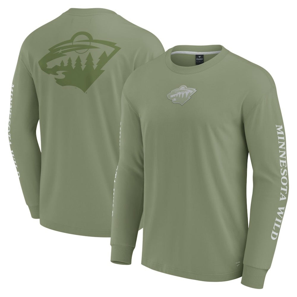Minnesota Wild Fanatics Elements Strive Long Sleeve T-Shirt - Olive - NHL 201058846