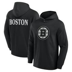 Boston Bruins Fanatics Elements Blaze Tri-Blend Long Sleeve Hoodie T-Shirt - Black - NHL 201058975