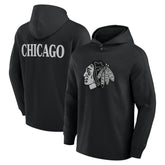 Chicago Blackhawks Fanatics Elements Blaze Tri-Blend Long Sleeve Hoodie T-Shirt - Black - NHL 201058985