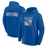 New York Rangers Fanatics Elements Blaze Tri-Blend Long Sleeve Hoodie T-Shirt - Blue - NHL 201058997