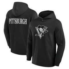 Pittsburgh Penguins Fanatics Elements Blaze Tri-Blend Long Sleeve Hoodie T-Shirt - Black - NHL 201059006