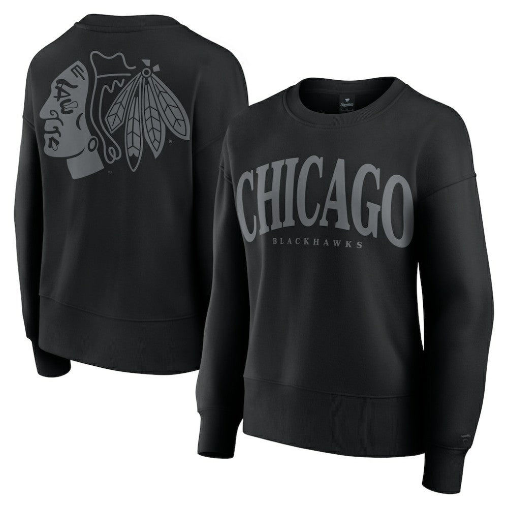 Chicago Blackhawks Fanatics Women's Elements Flow Pullover Sweatshirt - Black - NHL 201059083