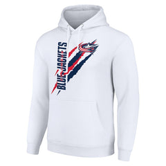 Columbus Blue Jackets Starter Color Scratch Fleece Pullover Hoodie - White - NHL 201059177