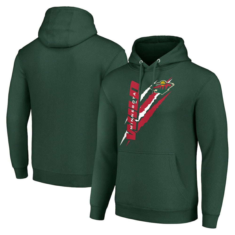 Minnesota Wild Starter Color Scratch Fleece Pullover Hoodie - Green - NHL 201059178
