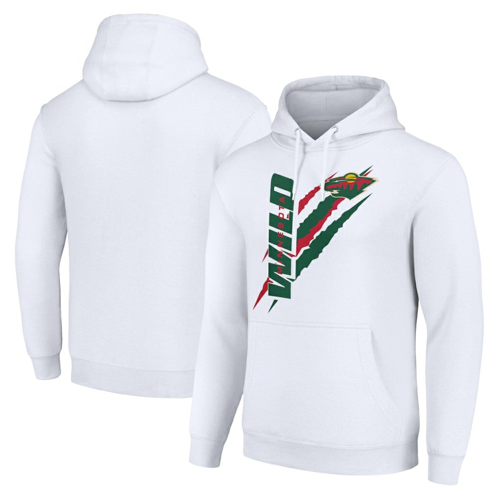 Minnesota Wild Starter Color Scratch Fleece Pullover Hoodie - White - NHL 201059187