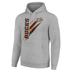 Anaheim Ducks Starter Color Scratch Fleece Pullover Hoodie - Heather Gray - NHL 201059198